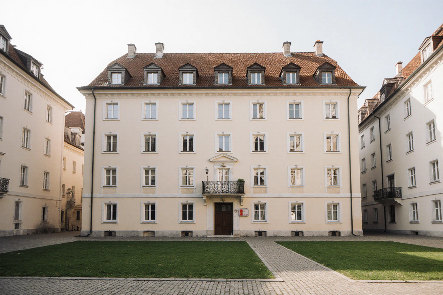 Städtisches österreichisches Wohnhaus mit mehreren Wohnungen